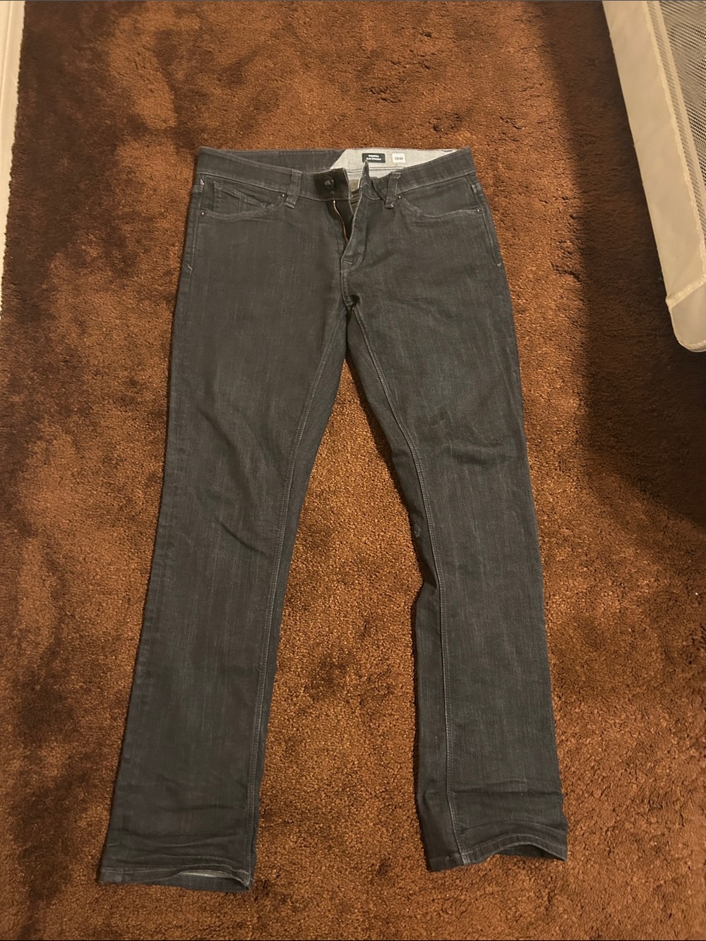 Volcom Men’s Slim Straight Black or Charcoal Gray Jeans